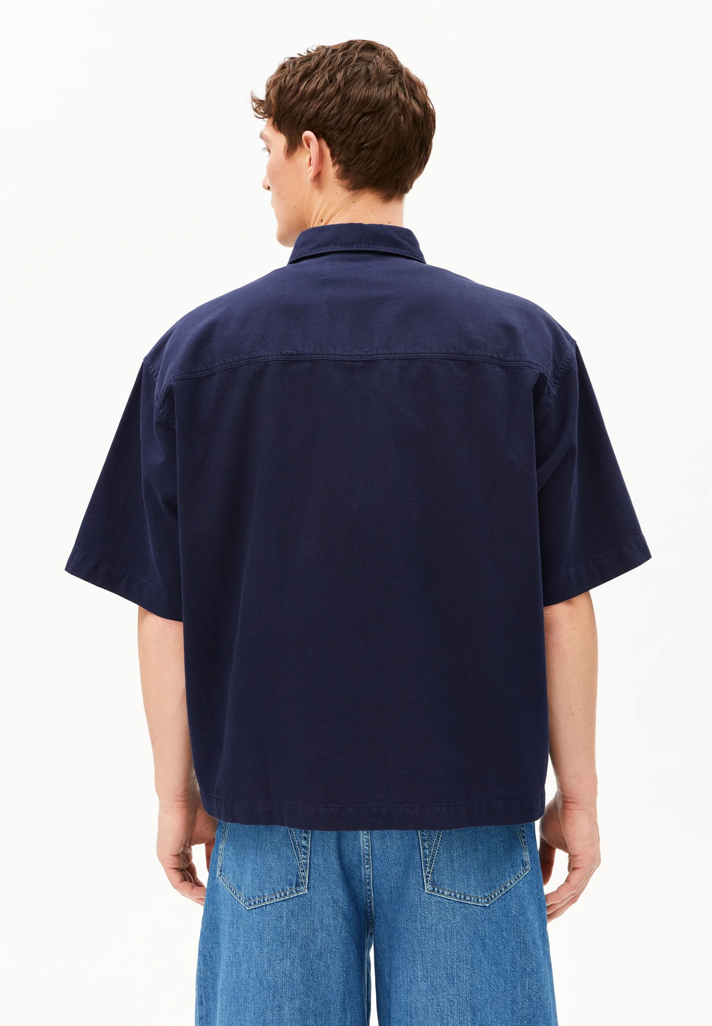 
                  
                    Tinted Navy Cotton Lino Shortsleeve Shirt
                  
                
