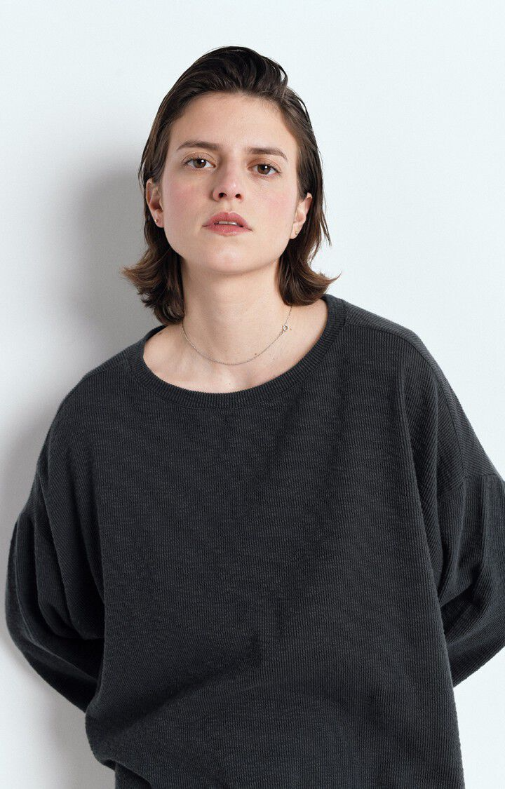 
                  
                    YRUKI Schieferfarbenes, lockeres T-Shirt mit Rundhalsausschnitt und 7/8-Ärmeln
                  
                