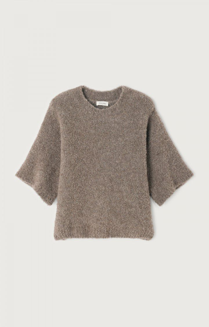 ZOLLY Taupe Melange Kurzarmpullover