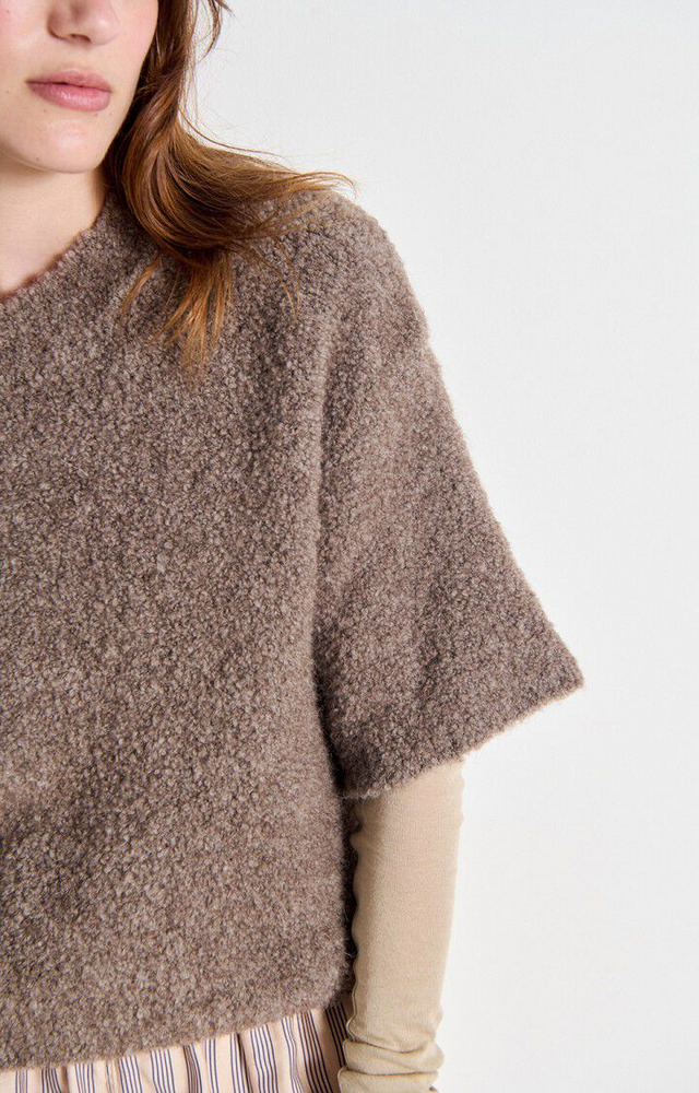 
                  
                    ZOLLY Taupe Melange Kurzarmpullover
                  
                