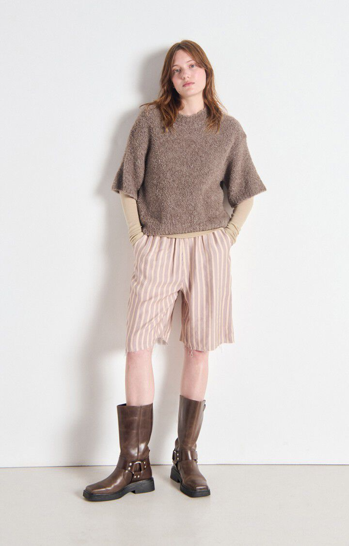 
                  
                    ZOLLY Taupe Melange Kurzarmpullover
                  
                