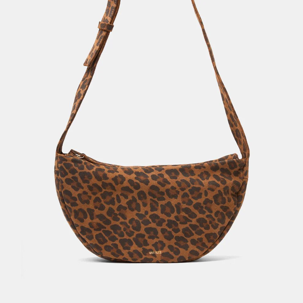 Braune Leo Soft Half Moon Textiltasche