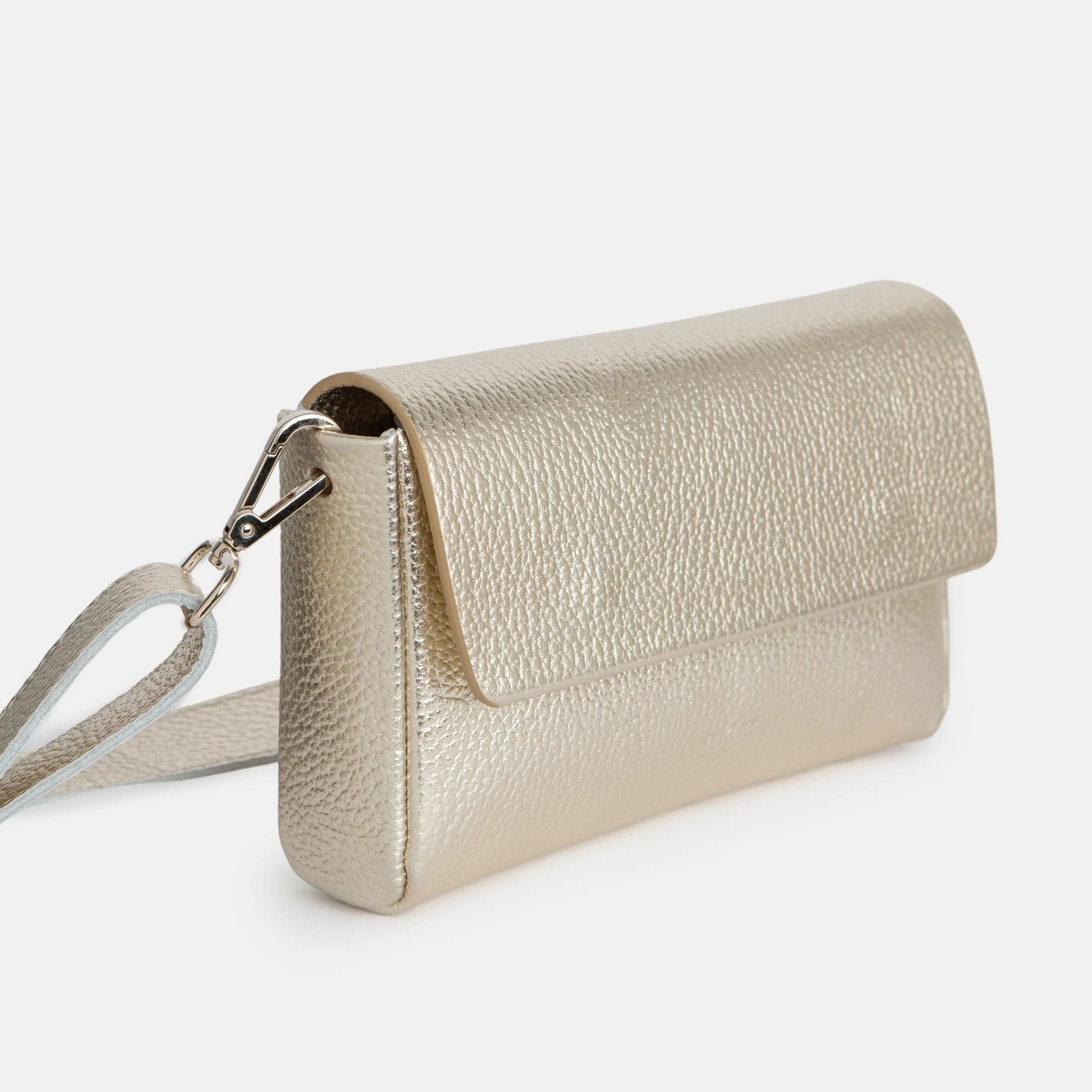 
                  
                    Champagne Metallic Large Pack Shape Bag
                  
                