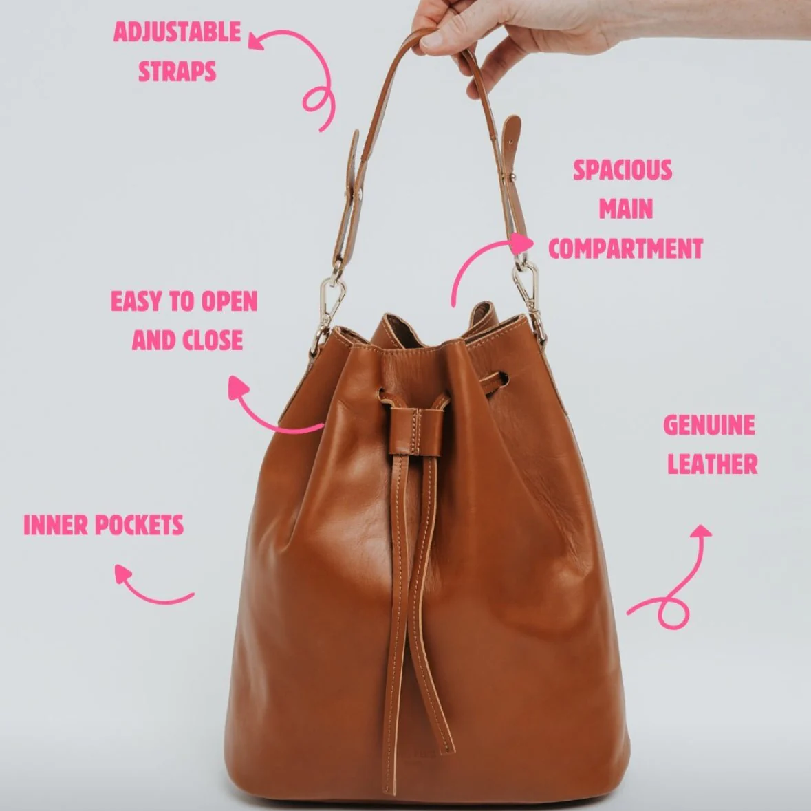 
                  
                    Cuero Nappa Saku Bag
                  
                