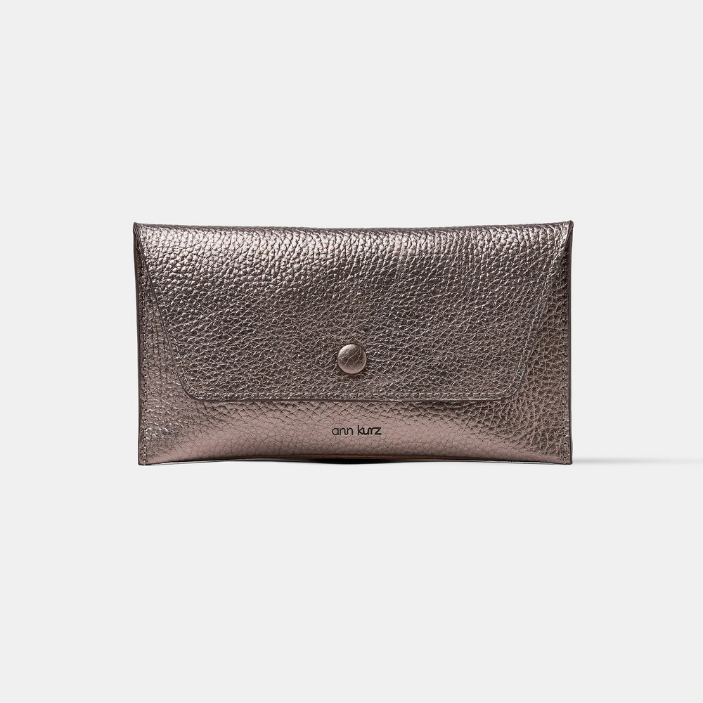 Hübsche Brieftasche in Metallic-Metallic-Optik in Metallgrau