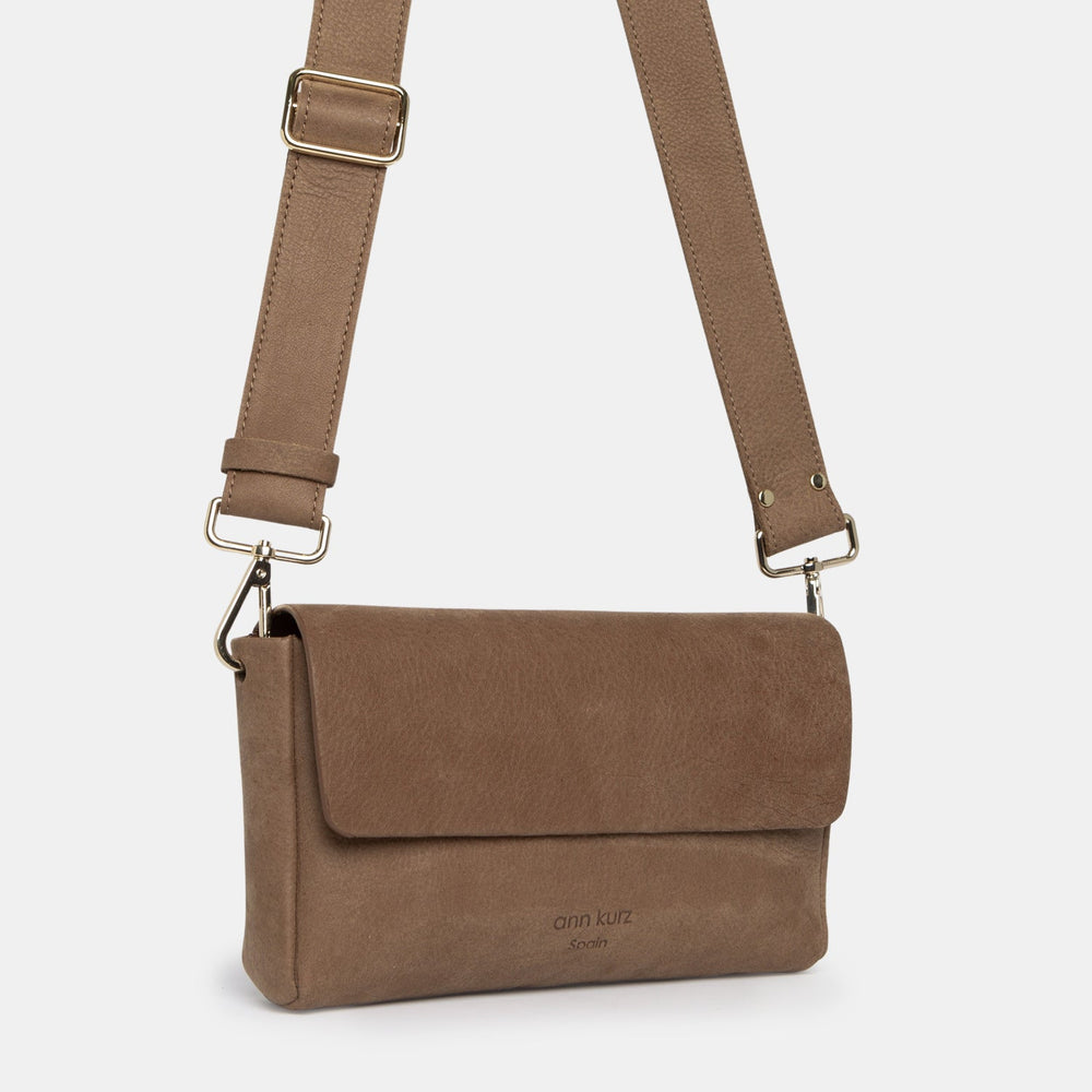 Taupe Large Nubuck Leather Bag