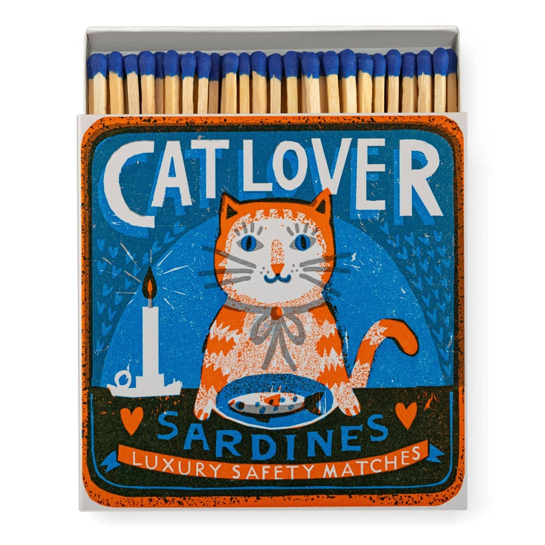 Cat Lover Sardine Square Sicherheitsstreichhölzer