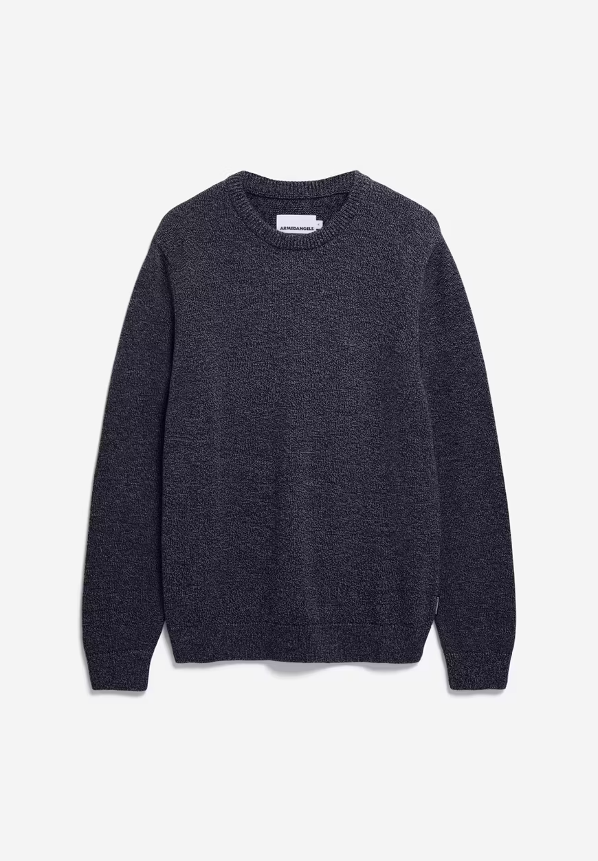 ALVAARIO Pullover „Steel Melange Dark Morning Night Sky“