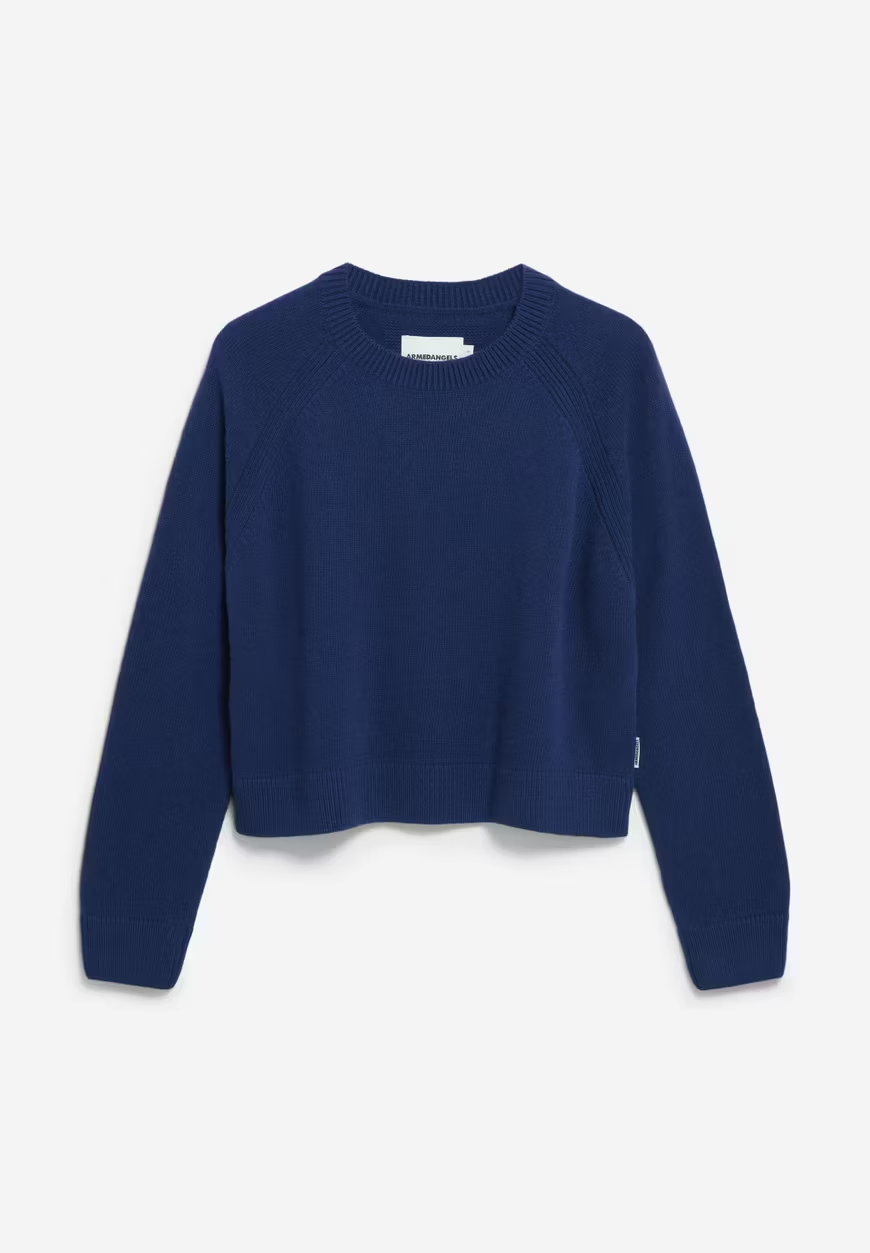 DILIRIAA REGLANA Blauer lockerer Noon-Pullover