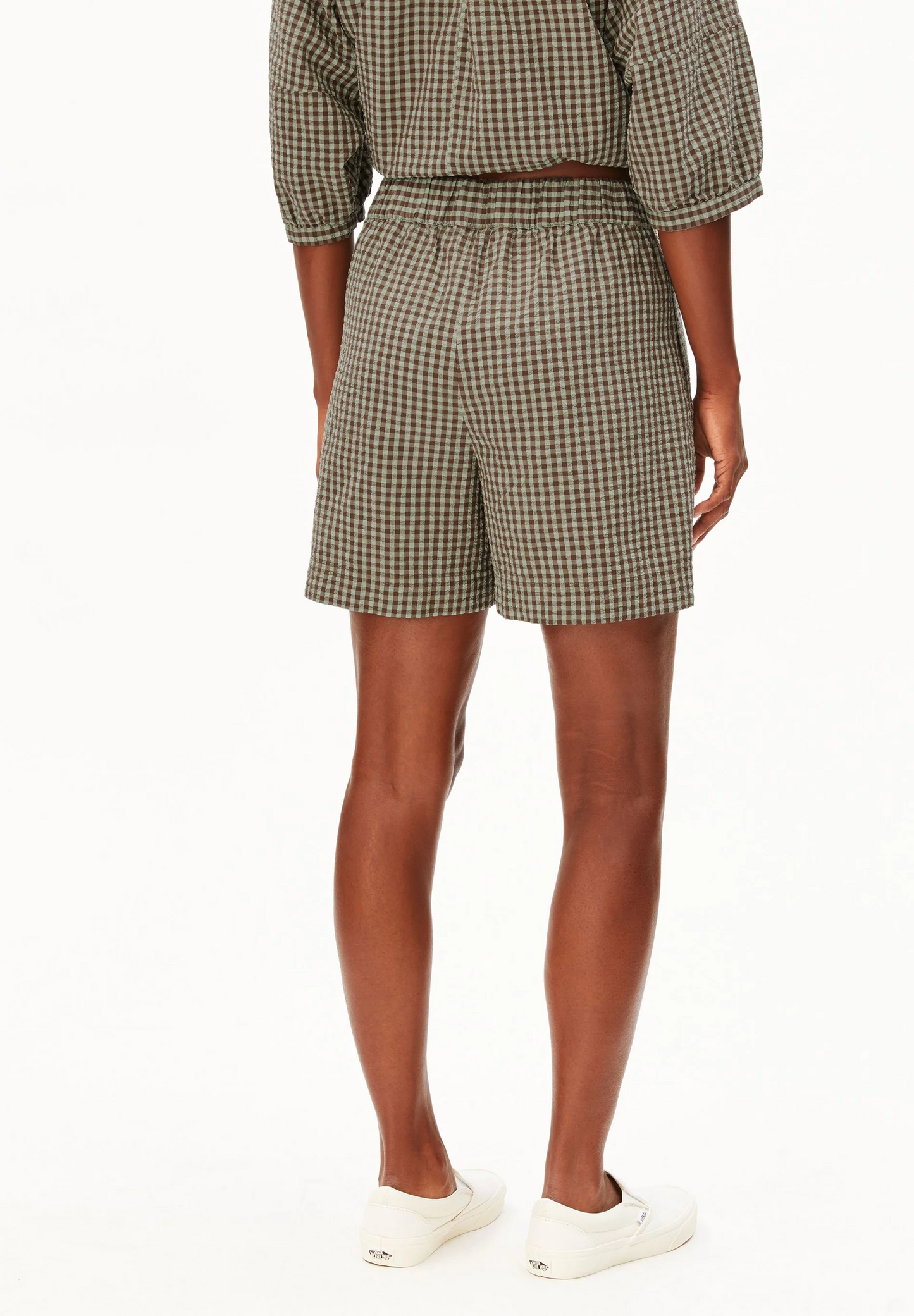 
                  
                    Schaumgetrocknete Palm Vichy Seersucker Shorts
                  
                