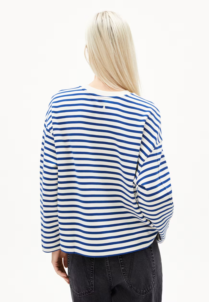 
                  
                    FRANKAA MAARLEN Ungefärbter, lapisblauer, gestreifter, übergroßer Pullover
                  
                