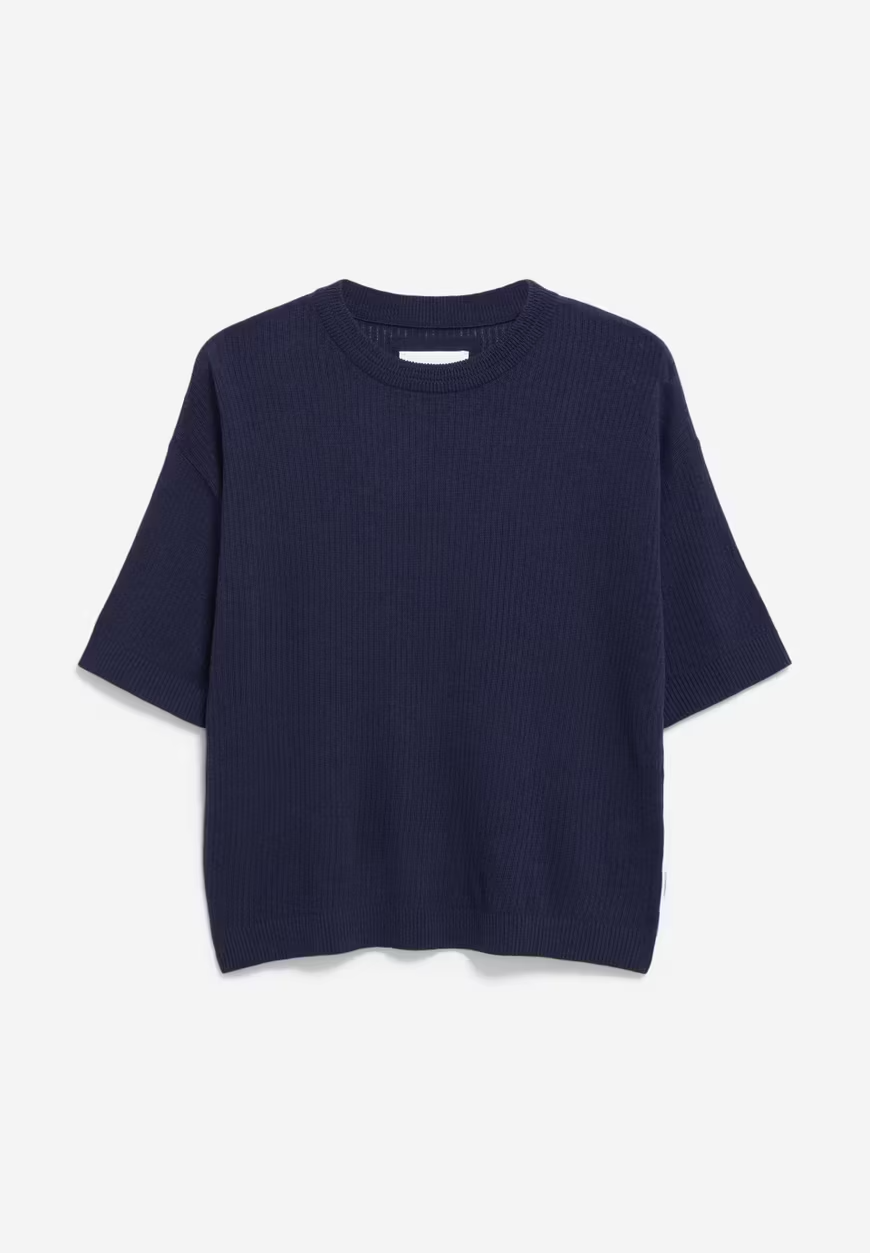 LIZAA LINO T-Shirt in Marineblau