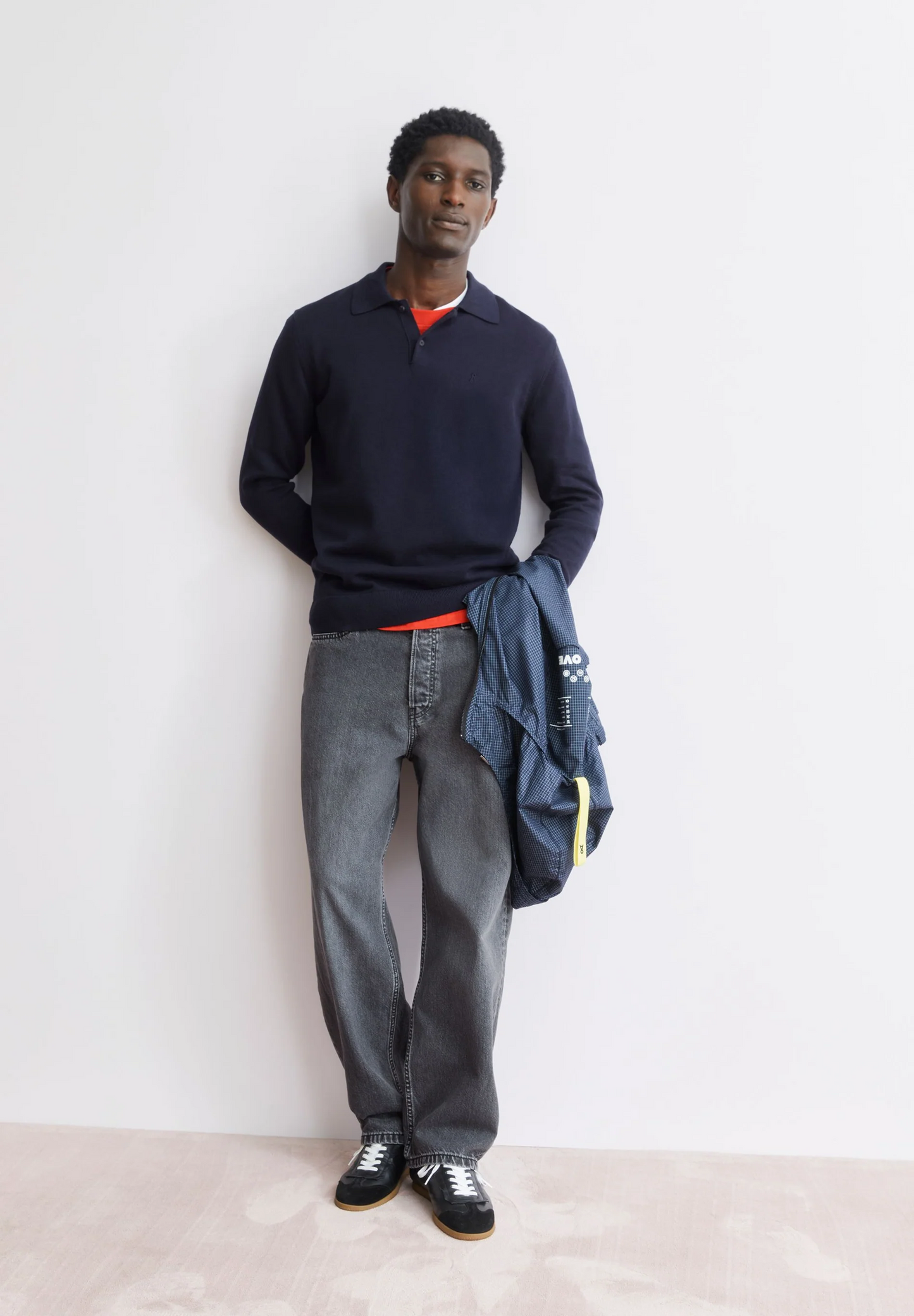
                  
                    NIGHT SKY LONGSLEEVE KNIT POLO SHIRT
                  
                