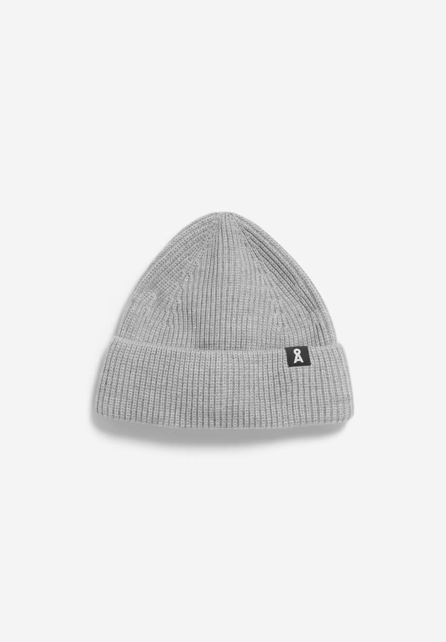 NILDAAO Light Grey Melange Merino Cap