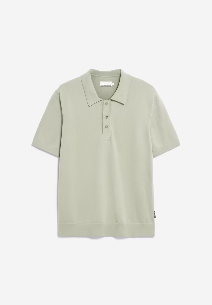 TAAKOS Seegrünes Strick-Poloshirt