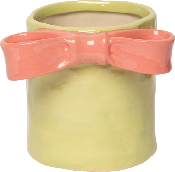 Green Rose Bow Flowerpot