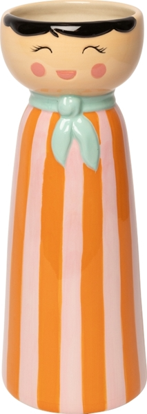 Large Orange Light Red Mint Mrs&Miss Vase