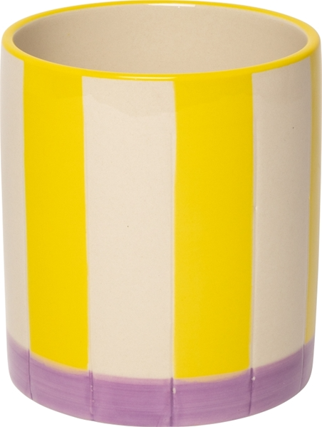Small Violet Yellow Stripes Flowerpot