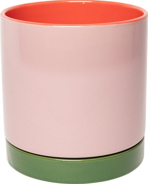 Violet Green Pink Saucer Flowerpot