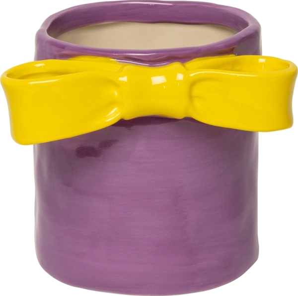 Violet Yellow Bow Flowerpot