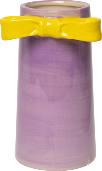 Violet Yellow Bow Vase