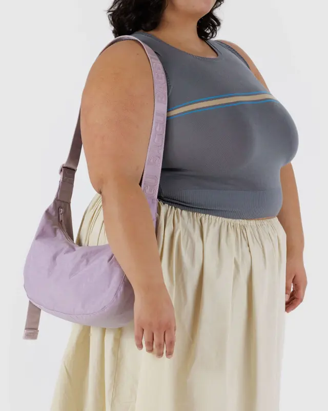 
                  
                    Dusty Pink Medium Nylon Crescent Bag
                  
                