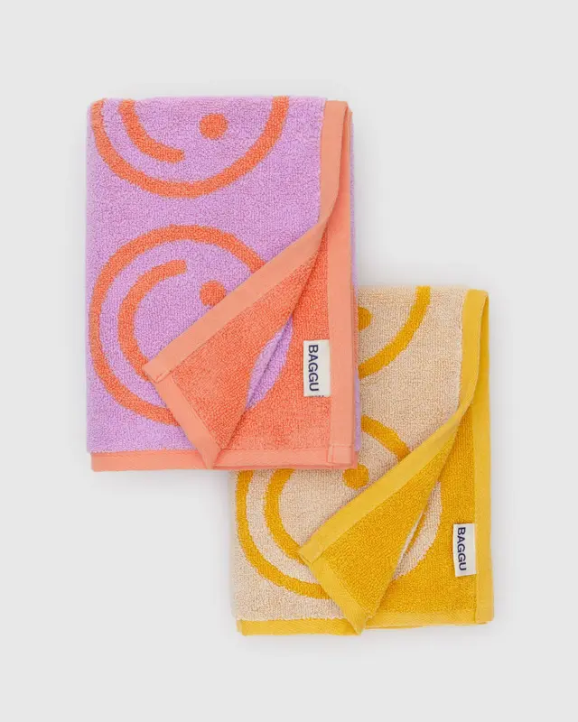 Happy Lilac Marigold Hand Towel Set Of 2