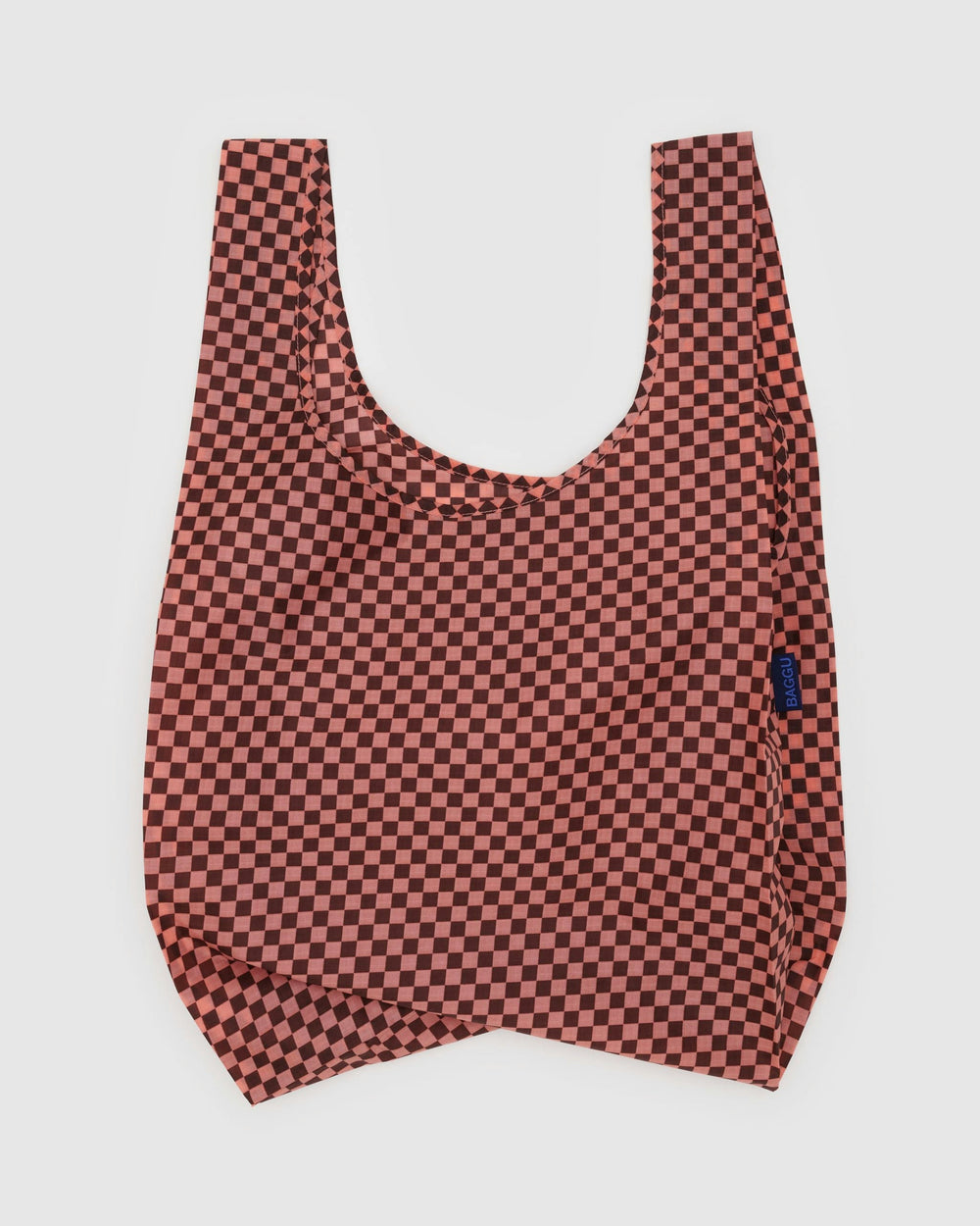 Baggu-Tasche Standard mit Karomuster in Rosa und Braun
