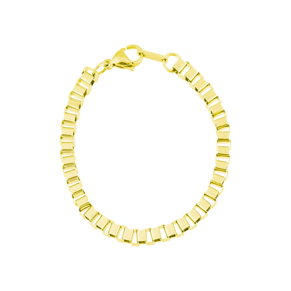 Gold Box Chain Bracelet