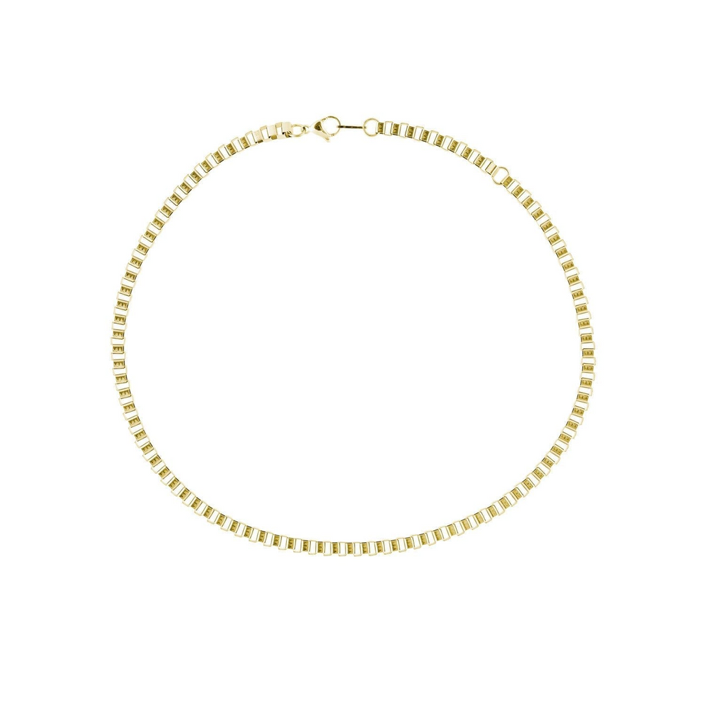 Gold Box Chain Necklace