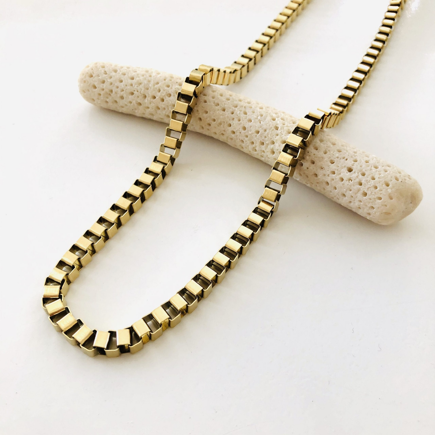 
                  
                    Gold Box Chain Necklace
                  
                