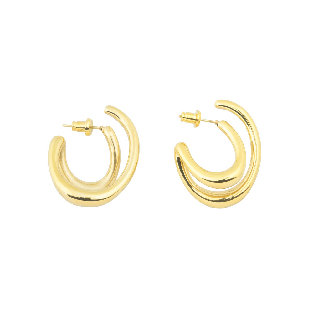 Gold Cutted Earring
