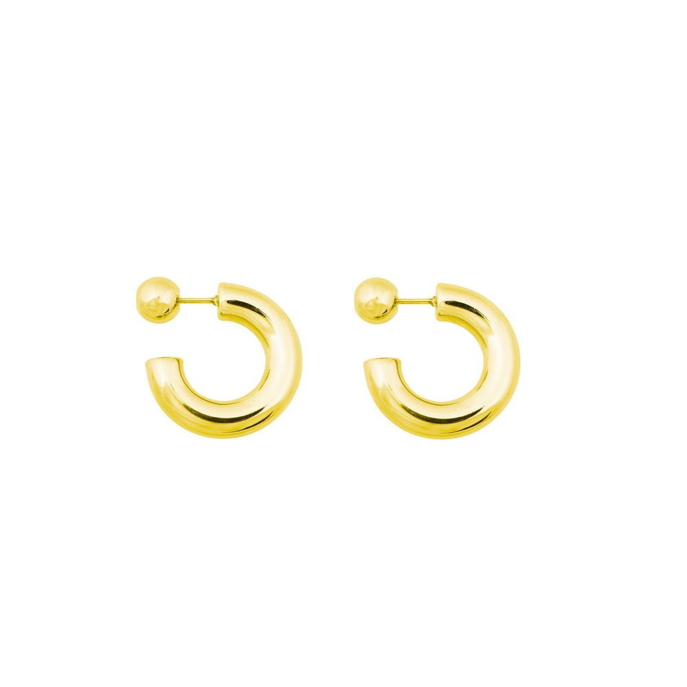 Gold Hoop Dot Earring