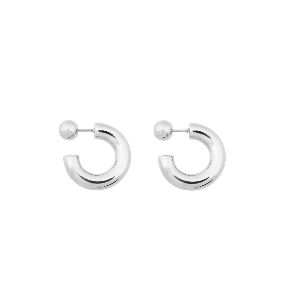 Silver Hoop Dot Earring