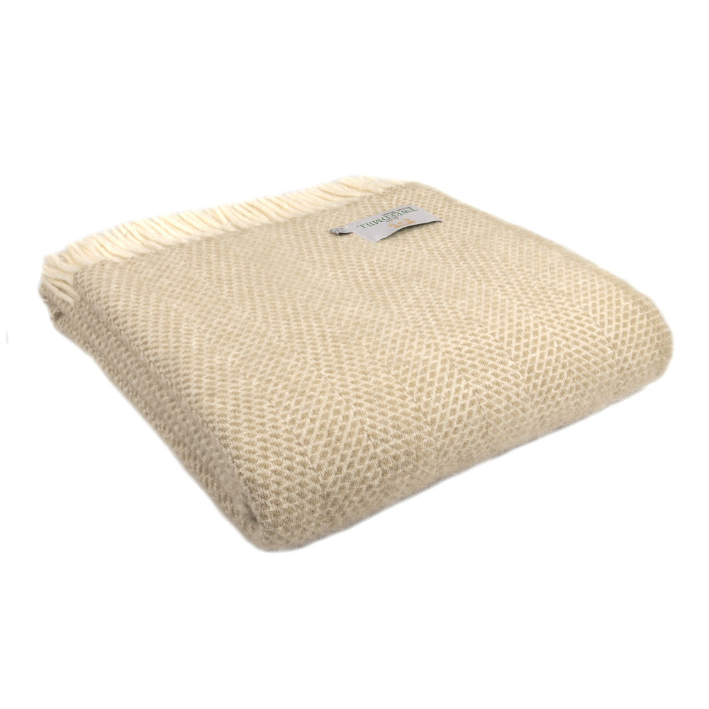 BEEHIVE Oatmeal Pure New Wool Throw