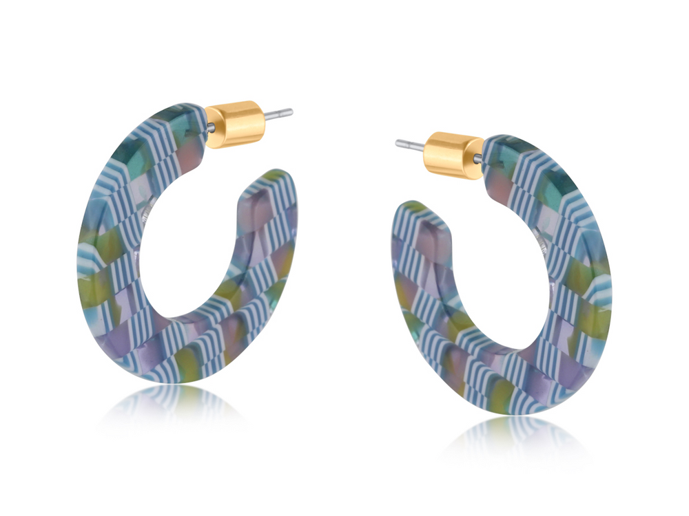 MARIE Blauer Harz-Creolen-Ohrring