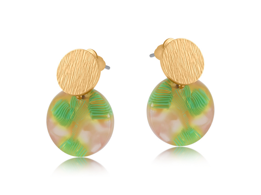 OLIVIA Rosa kleiner Scheiben- und Metallohrring