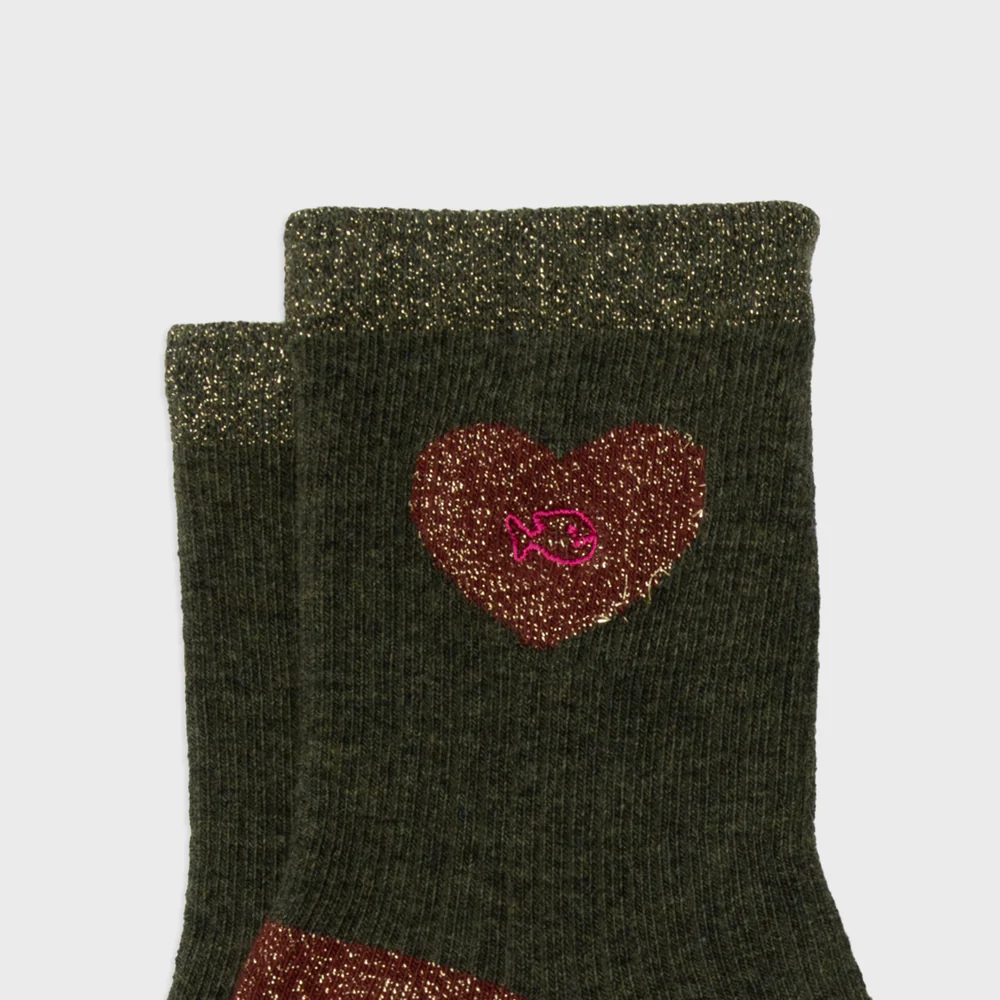 
                  
                    Dark Green Heart Socks
                  
                