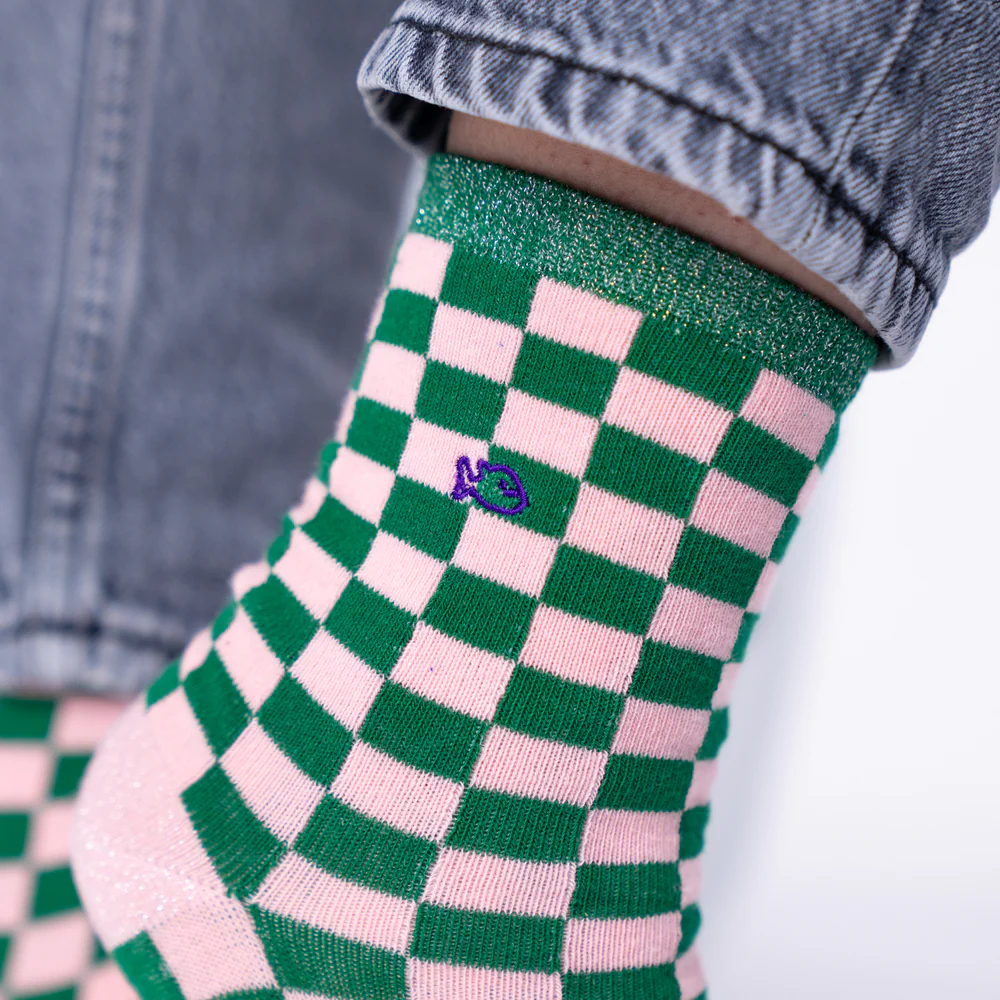 
                  
                    Green Pink Checkered Socks
                  
                