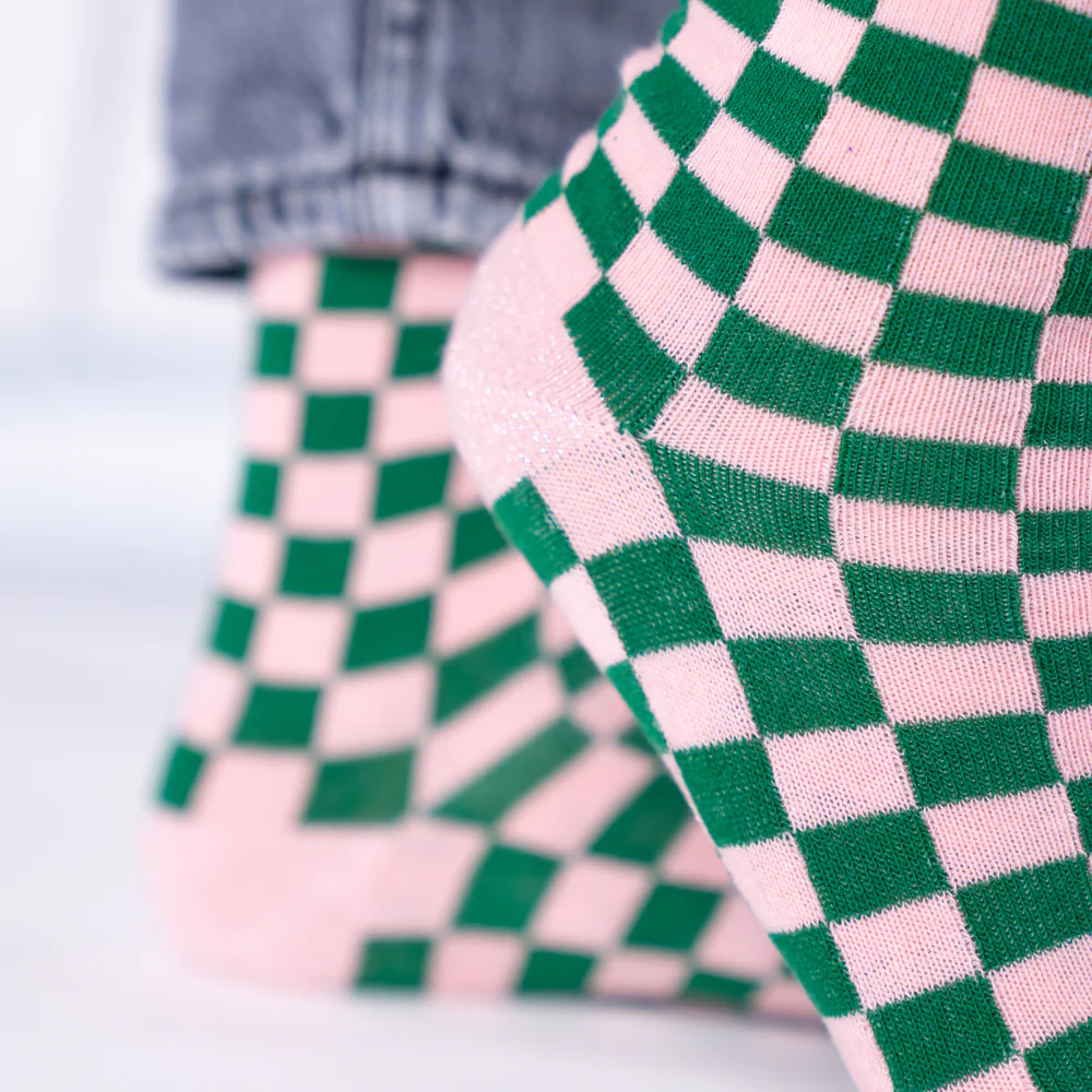 
                  
                    Green Pink Checkered Socks
                  
                