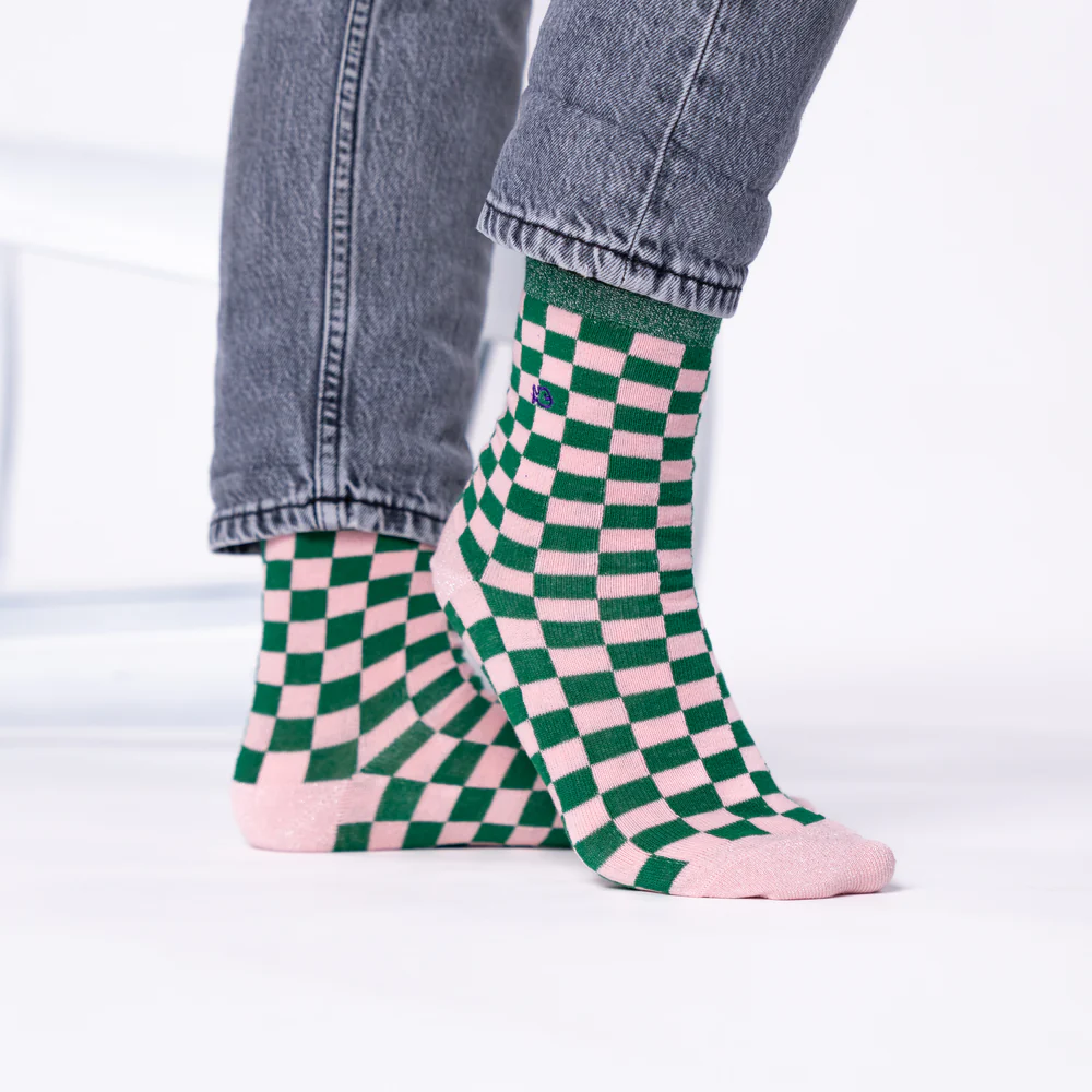 
                  
                    Green Pink Checkered Socks
                  
                