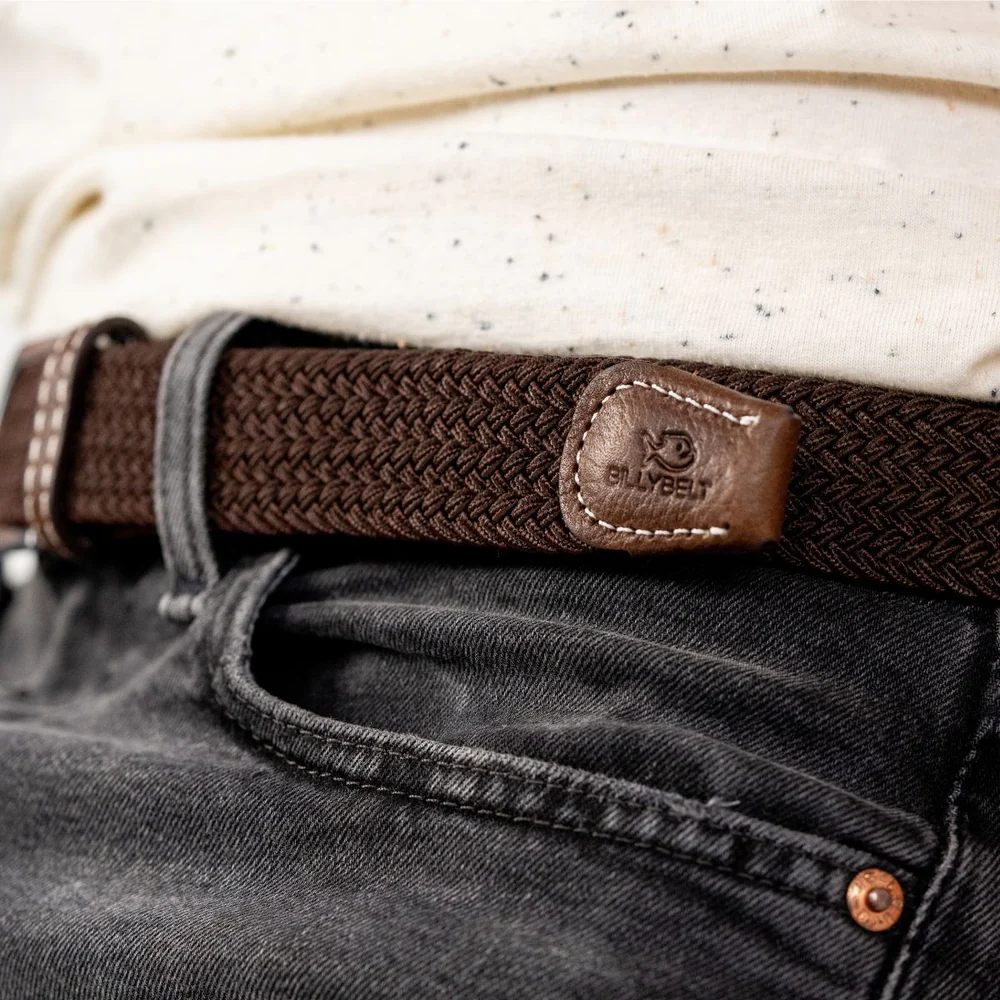 
                  
                    Blattbrauner elastischer geflochtener Gürtel
                  
                