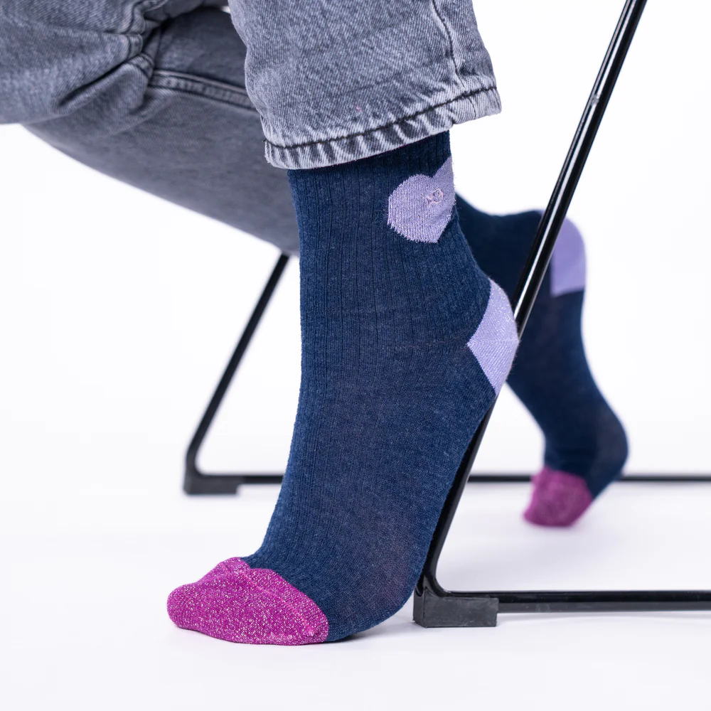 
                  
                    Navy Lilac Heart Socks
                  
                
