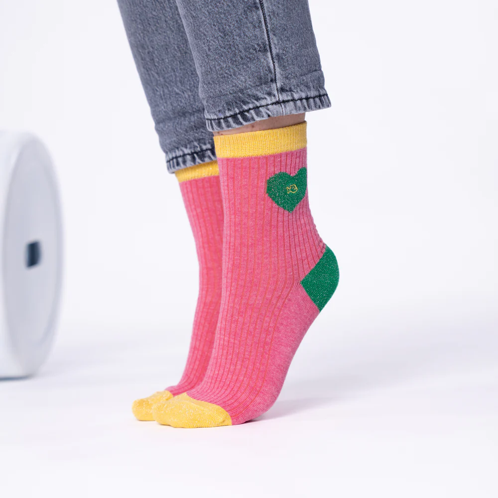 
                  
                    Pink Green Heart Socks
                  
                