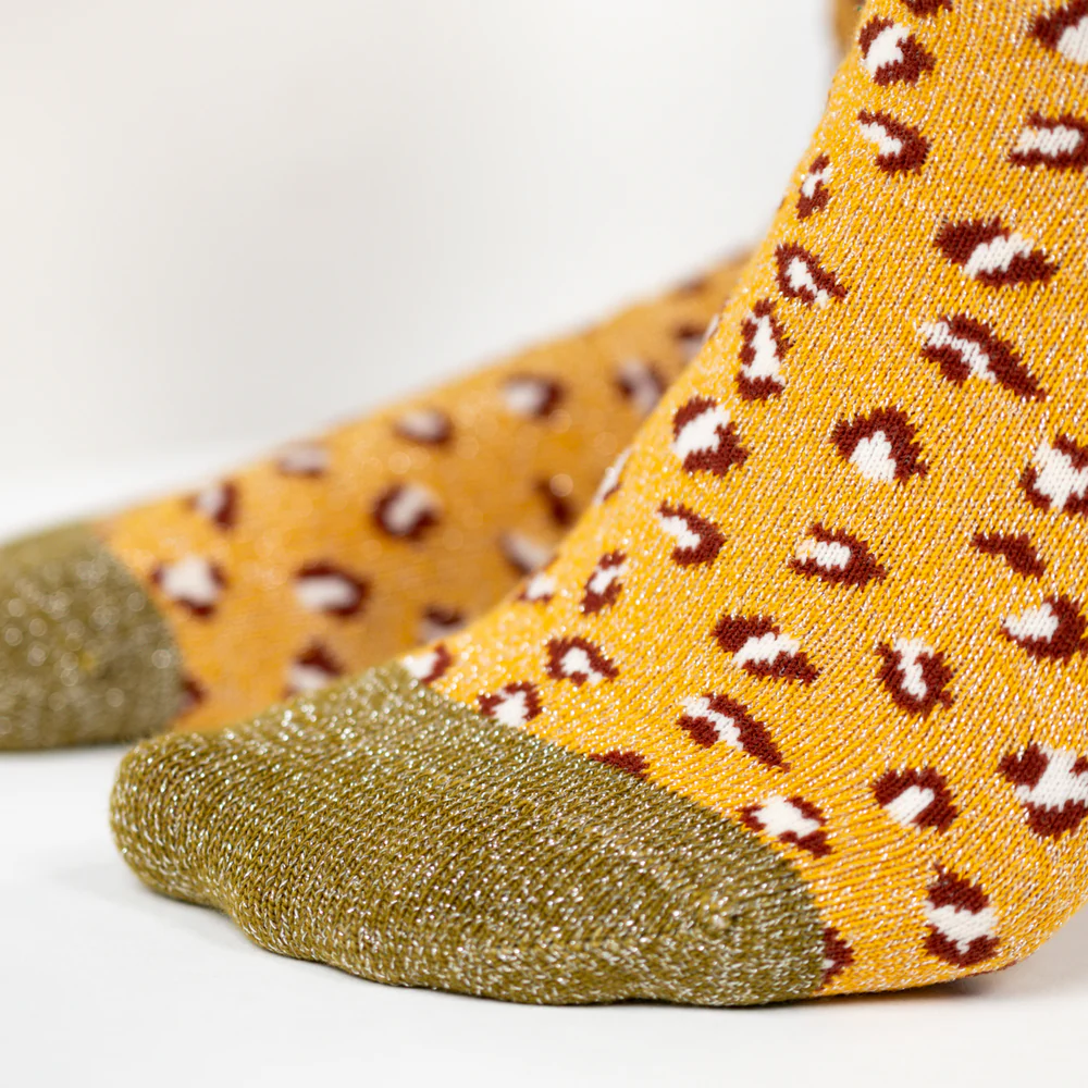 
                  
                    Yellow Glittery Leopard Socks
                  
                