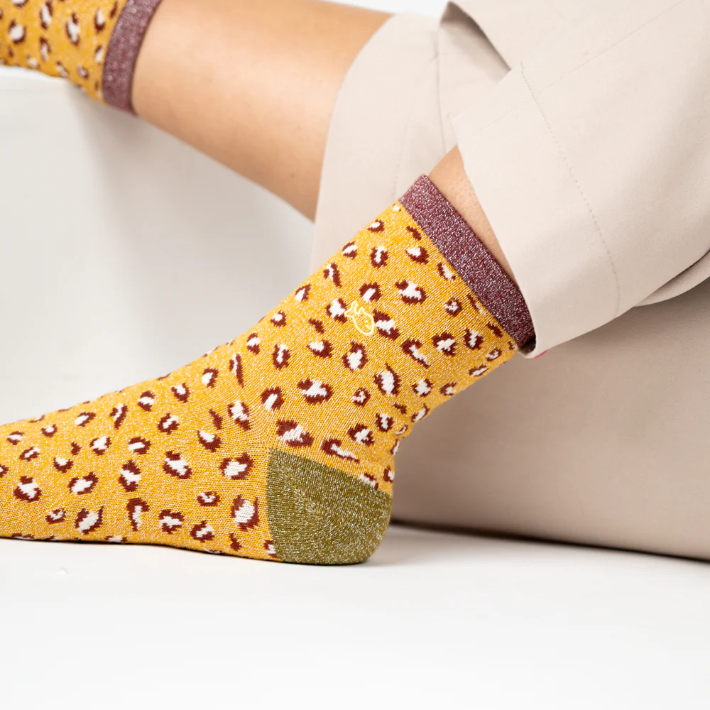 
                  
                    Yellow Glittery Leopard Socks
                  
                