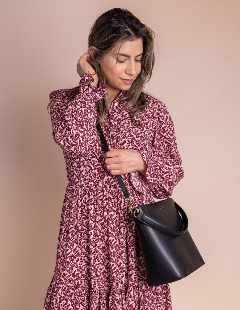 
                  
                    BOBBI Black Maxi Classic Leather Bucket Bag
                  
                