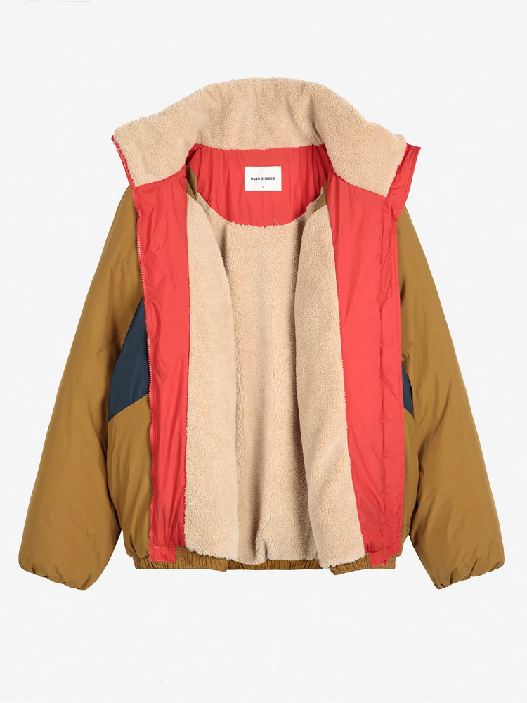 
                  
                    Khaki Colorblock Ranglan Sleeve Padded Jacket
                  
                