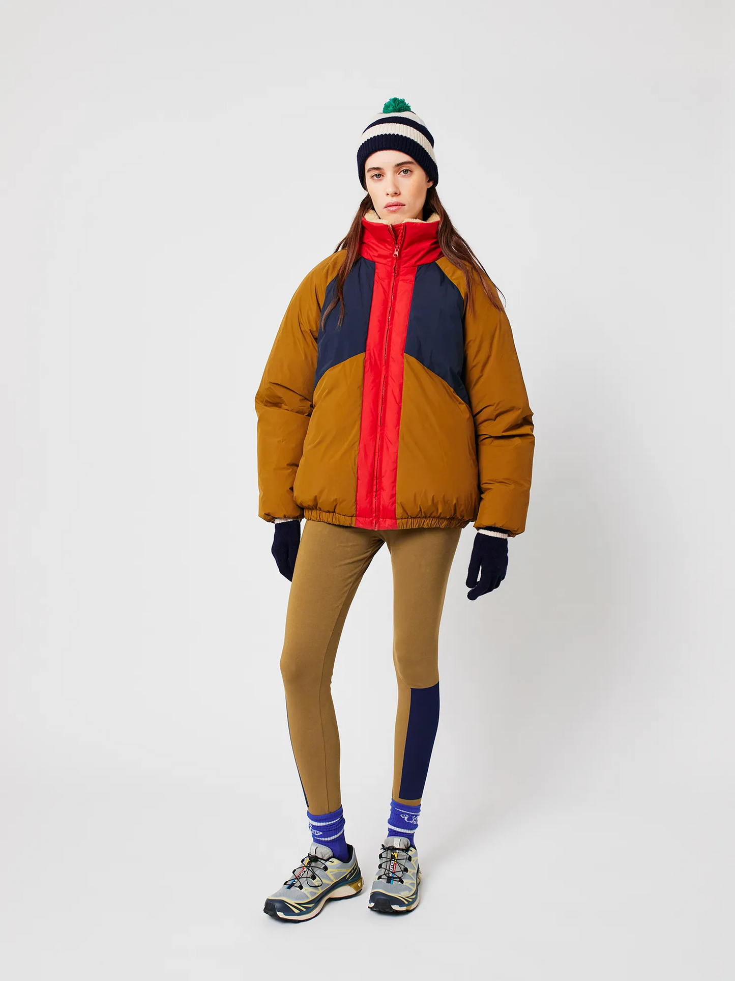 
                  
                    Khaki Colorblock Ranglan Sleeve Padded Jacket
                  
                
