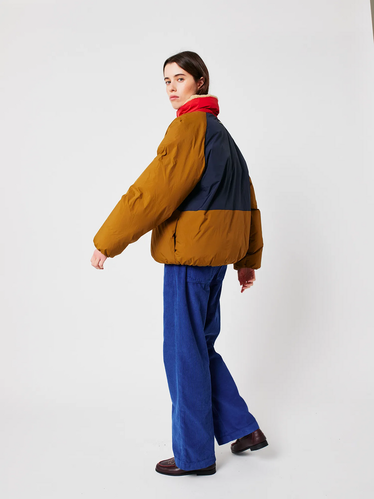 
                  
                    Khaki Colorblock Ranglan Sleeve Padded Jacket
                  
                